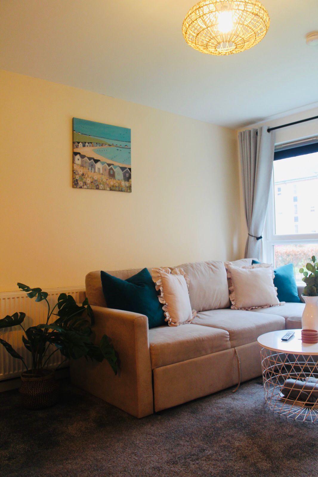 Sofa and artwork