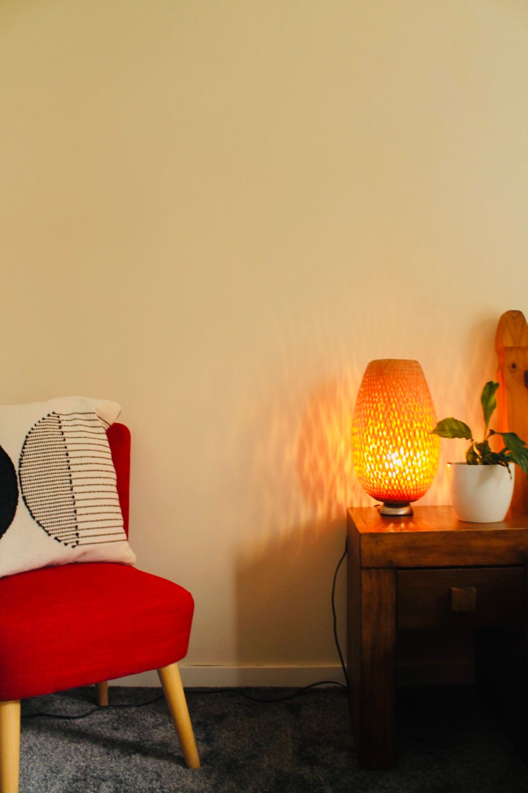 Bedroom lamp and chair