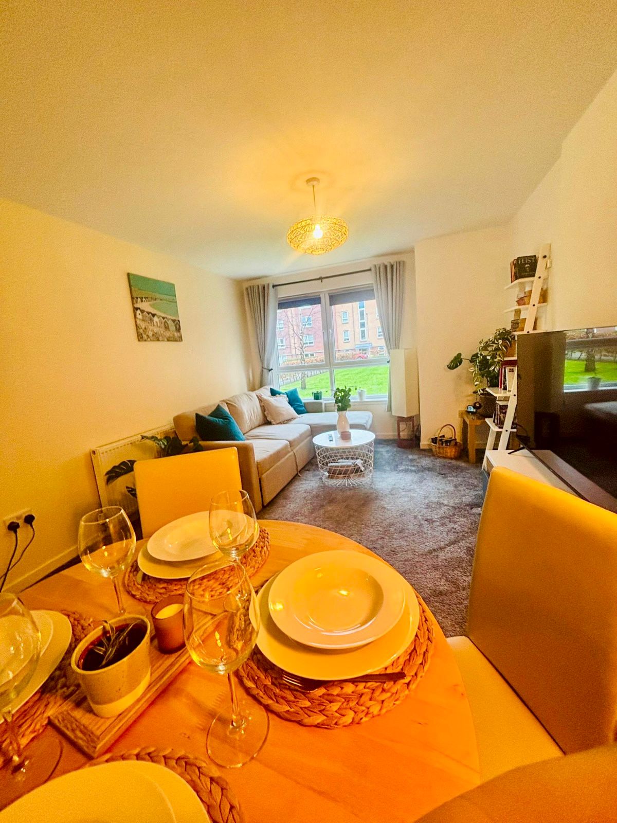 Open plan living and dining